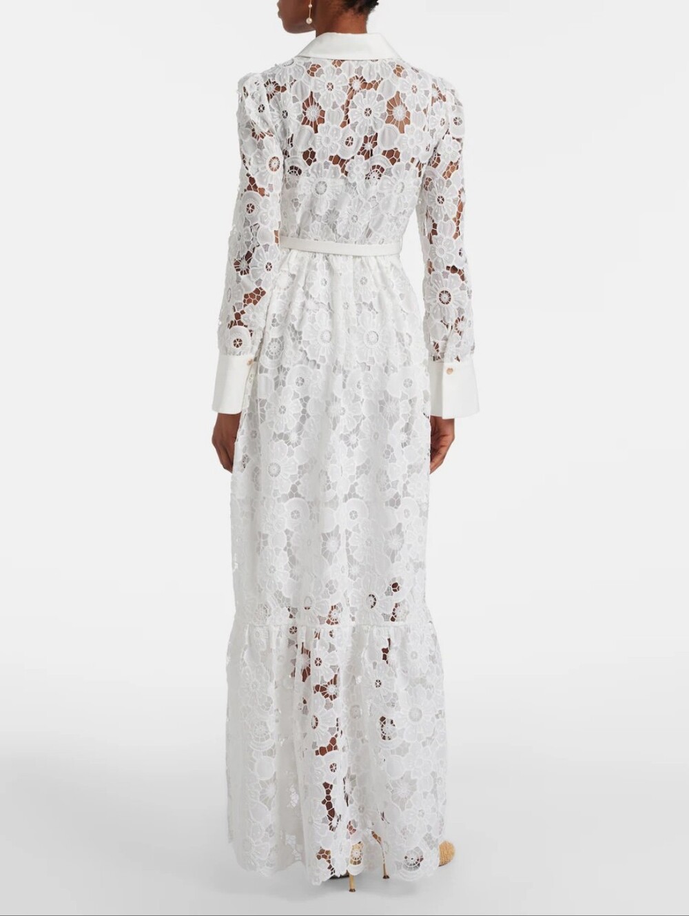 Self-Portrait Belted guipure lace shirt dress - Picture 5 of 7